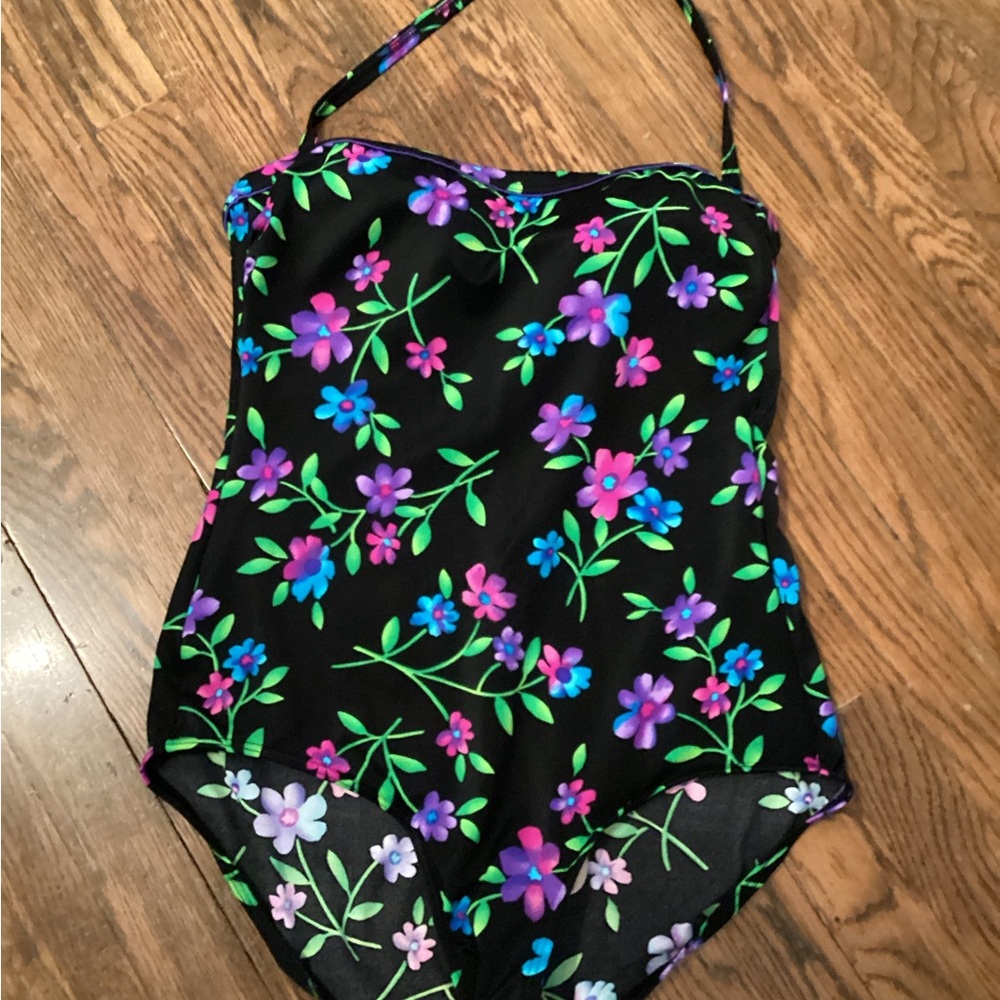LADIES’ Floral One-Piece Swimsuit with removable strap